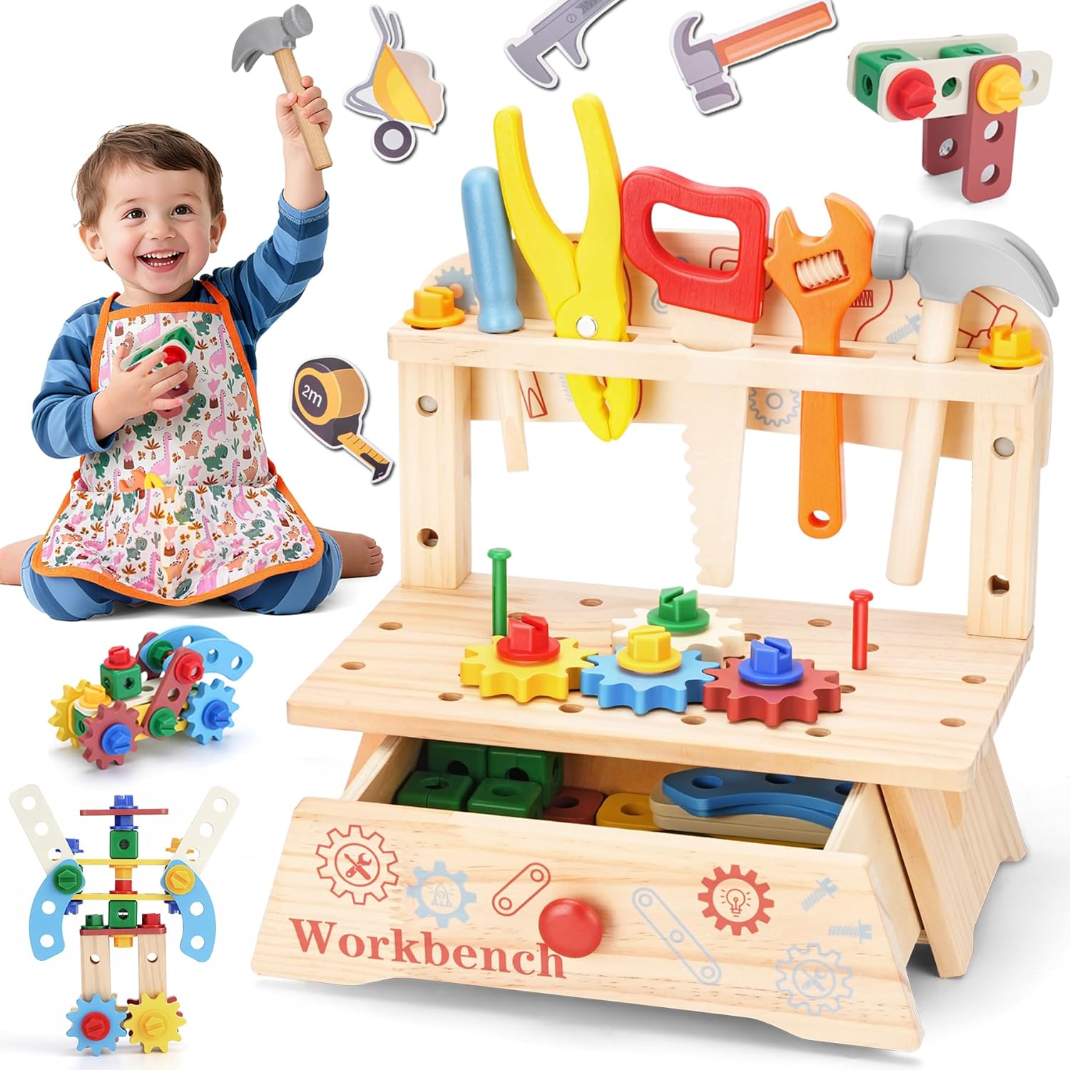 Drewniana warsztatka narzędzio – Kids Education Tools recenzja i cena