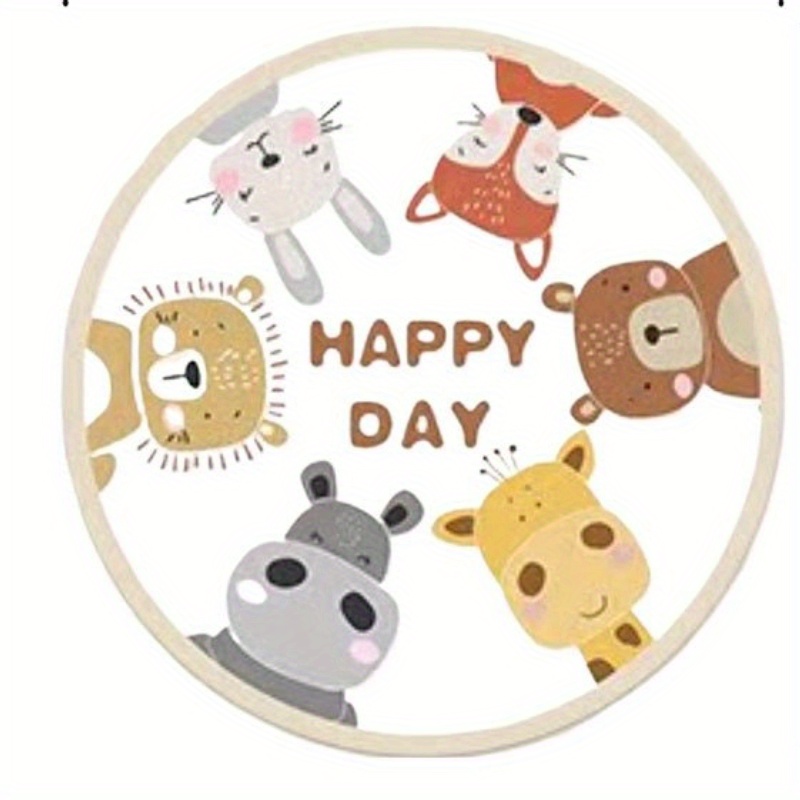 Okrągły dywan z flaneli z moty – Happy Kids Education recenzja i cena