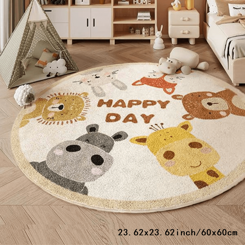 Okrągły dywan z flaneli z moty – Happy Kids Education recenzja i cena